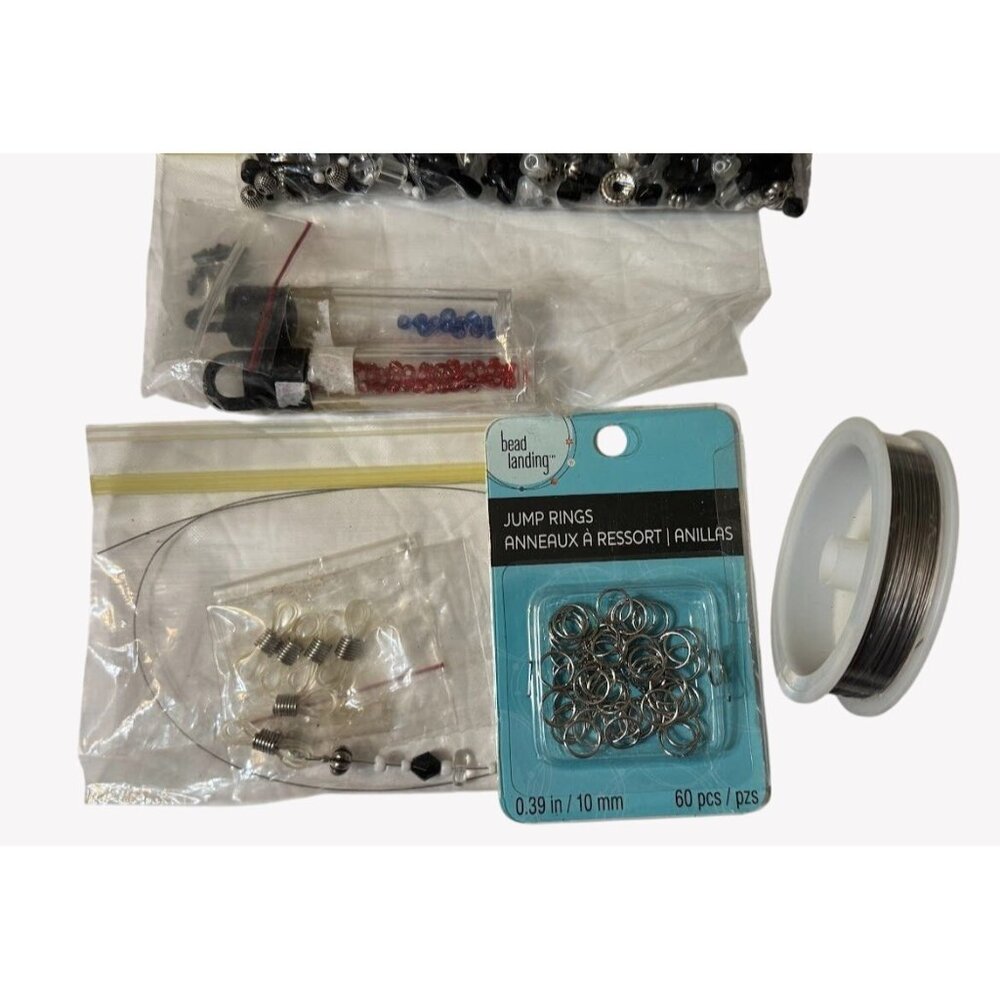 Jewelry Making Bead Supplies Bundle Jump Rings Wire Seed Beads Blending Filament - Picture 3 of 6